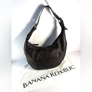 Banana Republic Black Leather Hobo Bag